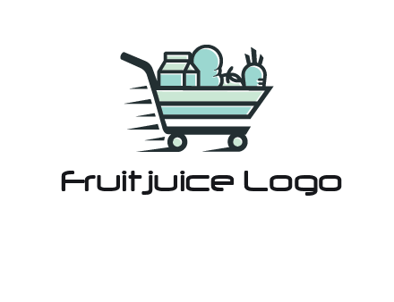 grocery shopping cart illustration
