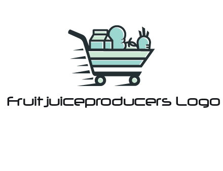 grocery shopping cart illustration