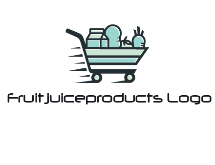 grocery shopping cart illustration