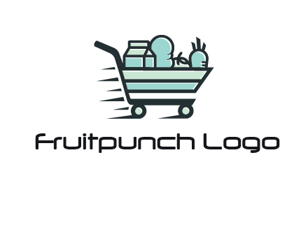 grocery shopping cart illustration