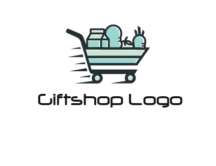 grocery shopping cart illustration