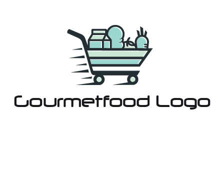 grocery shopping cart illustration