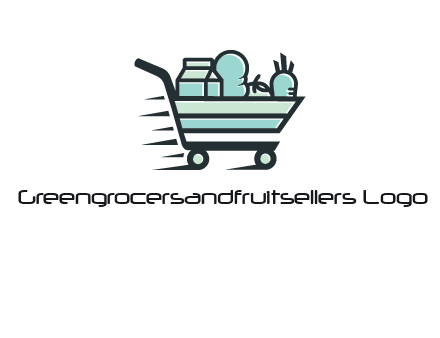 grocery shopping cart illustration