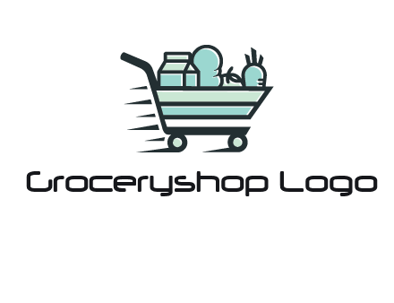 grocery shopping cart illustration