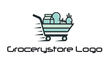 grocery shopping cart illustration