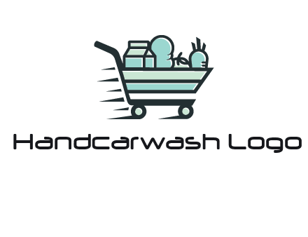 grocery shopping cart illustration