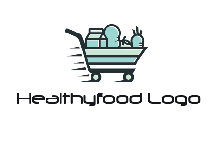 grocery shopping cart illustration
