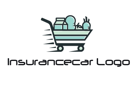 grocery shopping cart illustration