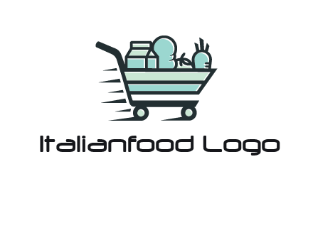 grocery shopping cart illustration