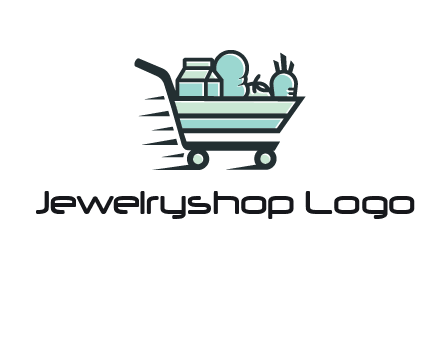 grocery shopping cart illustration