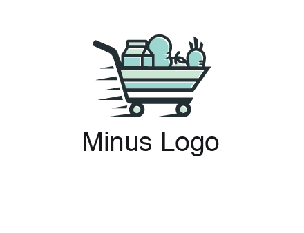 grocery shopping cart illustration