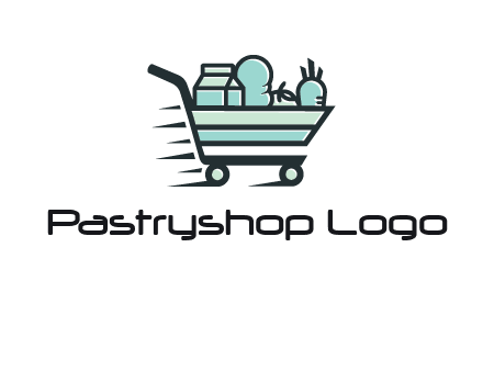 grocery shopping cart illustration