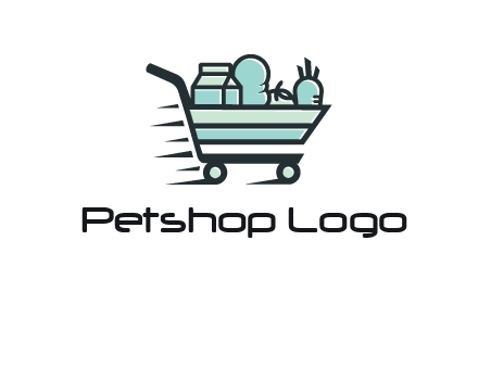 grocery shopping cart illustration
