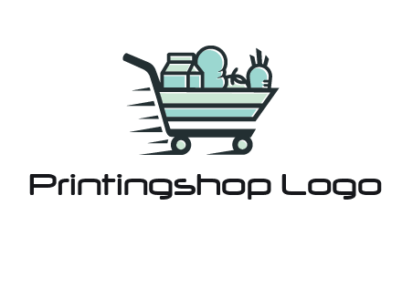 grocery shopping cart illustration