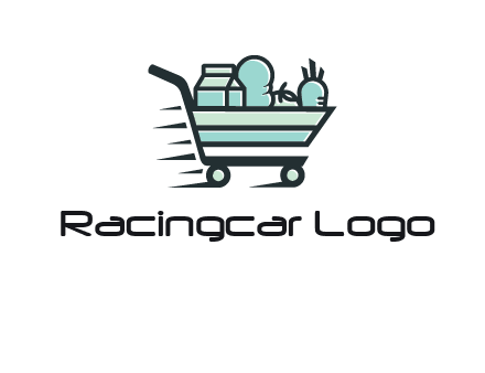 grocery shopping cart illustration