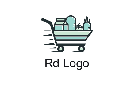 grocery shopping cart illustration