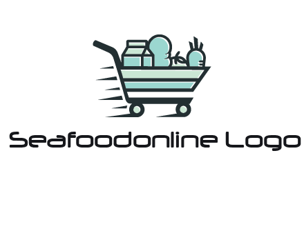 grocery shopping cart illustration