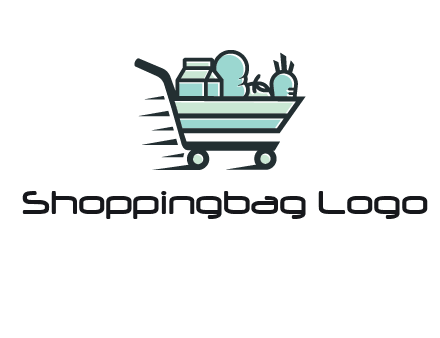 grocery shopping cart illustration