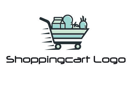 grocery shopping cart illustration