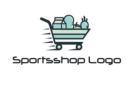 grocery shopping cart illustration