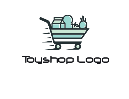 grocery shopping cart illustration
