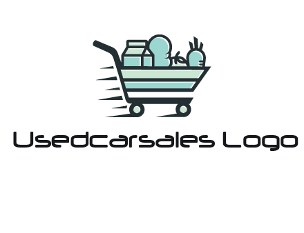 grocery shopping cart illustration