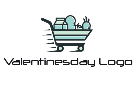 grocery shopping cart illustration