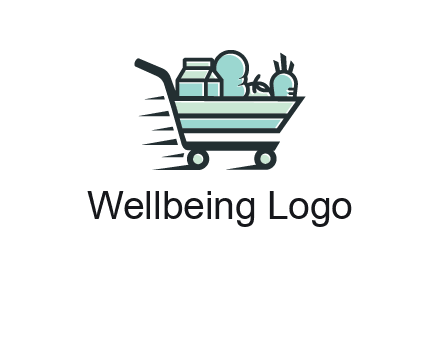 grocery shopping cart illustration