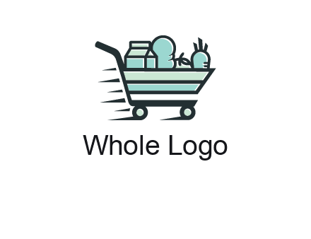 grocery shopping cart illustration