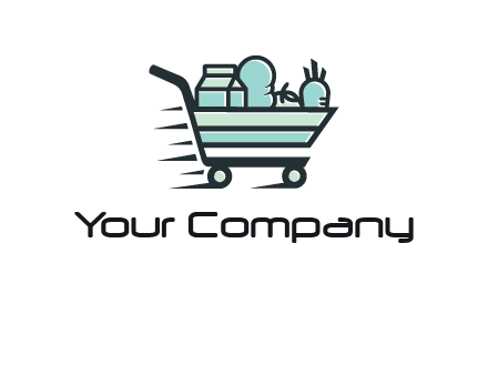 grocery shopping cart illustration