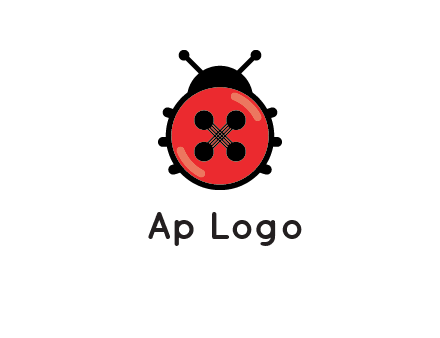 ladybug button illustration