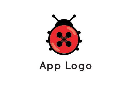 ladybug button illustration