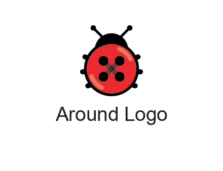 ladybug button illustration