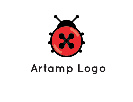 ladybug button illustration
