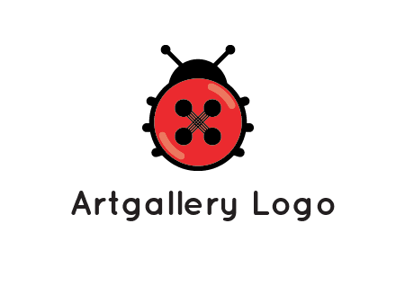 ladybug button illustration
