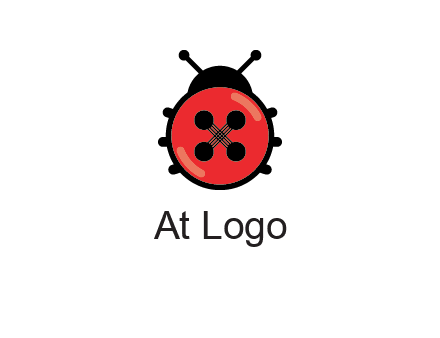 ladybug button illustration