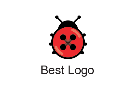 ladybug button illustration