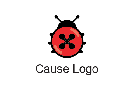 ladybug button illustration