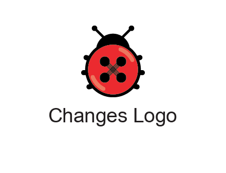 ladybug button illustration