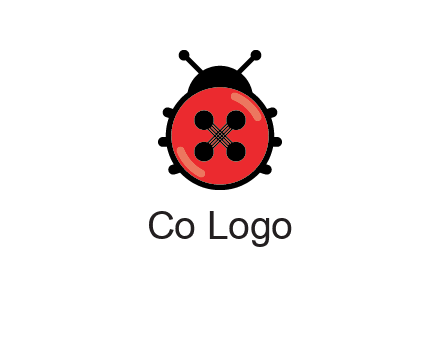 ladybug button illustration