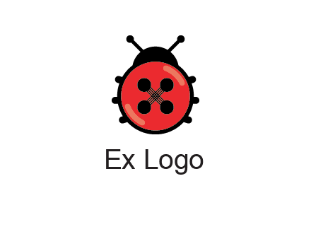 ladybug button illustration