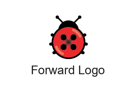 ladybug button illustration