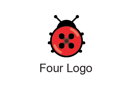 ladybug button illustration