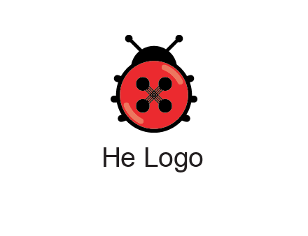 ladybug button illustration