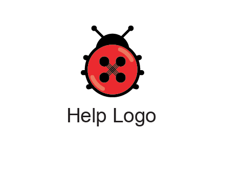ladybug button illustration
