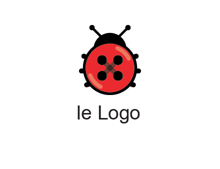 ladybug button illustration
