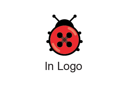 ladybug button illustration
