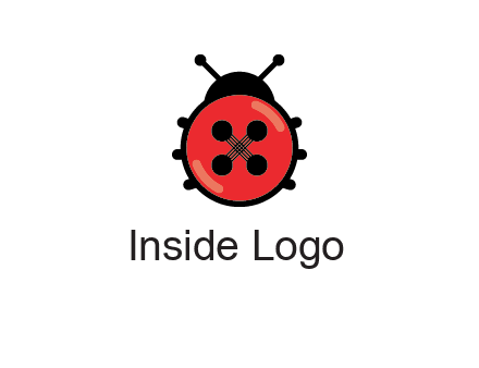 ladybug button illustration