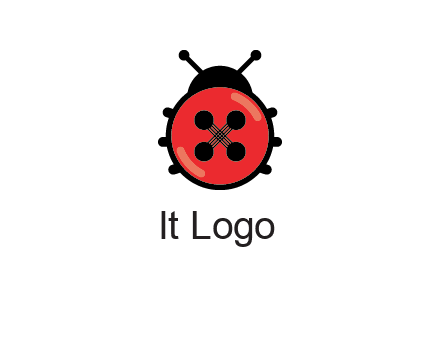 ladybug button illustration
