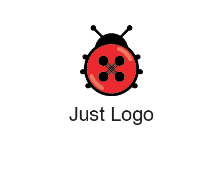 ladybug button illustration